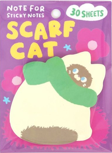 Cute Socks Sticky Notes - Scarf Cat